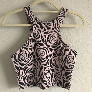 Rose pattern crop top